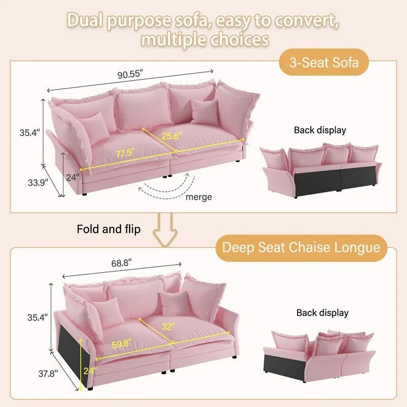 Modern Comfy Upholstered Sofa Cloud Couch