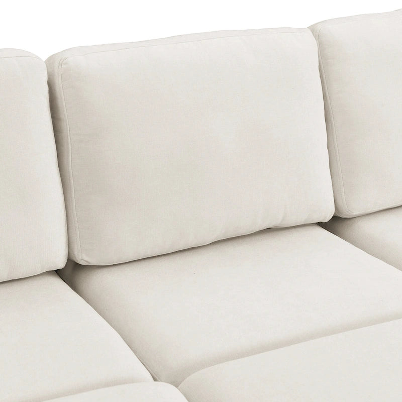 103 Sectional Sofa Couch Sofa Bed U-shaped Sofa with Two Movable Ottoman and Three USB Ports for Living Room, Beige