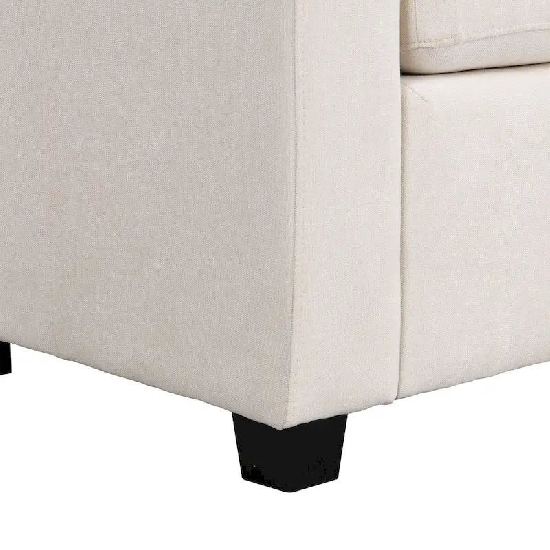 103 Sectional Sofa Couch Sofa Bed U-shaped Sofa with Two Movable Ottoman and Three USB Ports for Living Room, Beige
