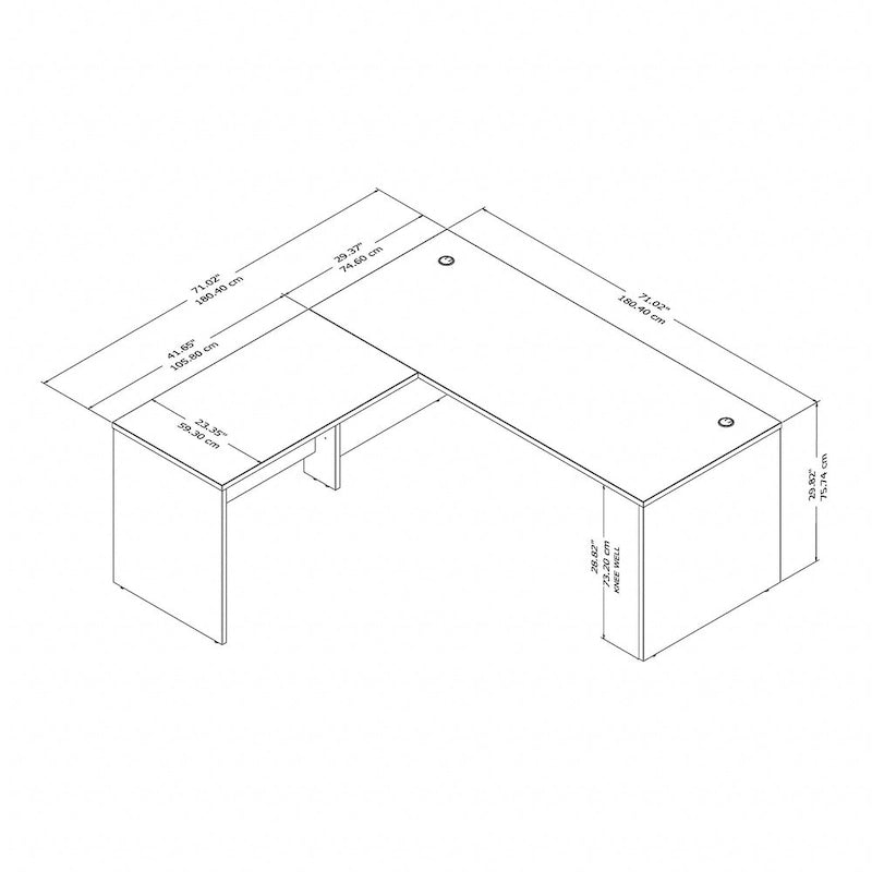 Scrivania a L Studio C 72W con allungo 42W di Bush Business Furniture