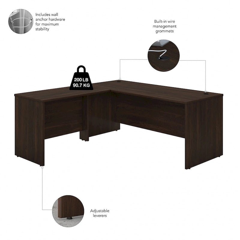 Scrivania a L Studio C 72W con allungo 42W di Bush Business Furniture