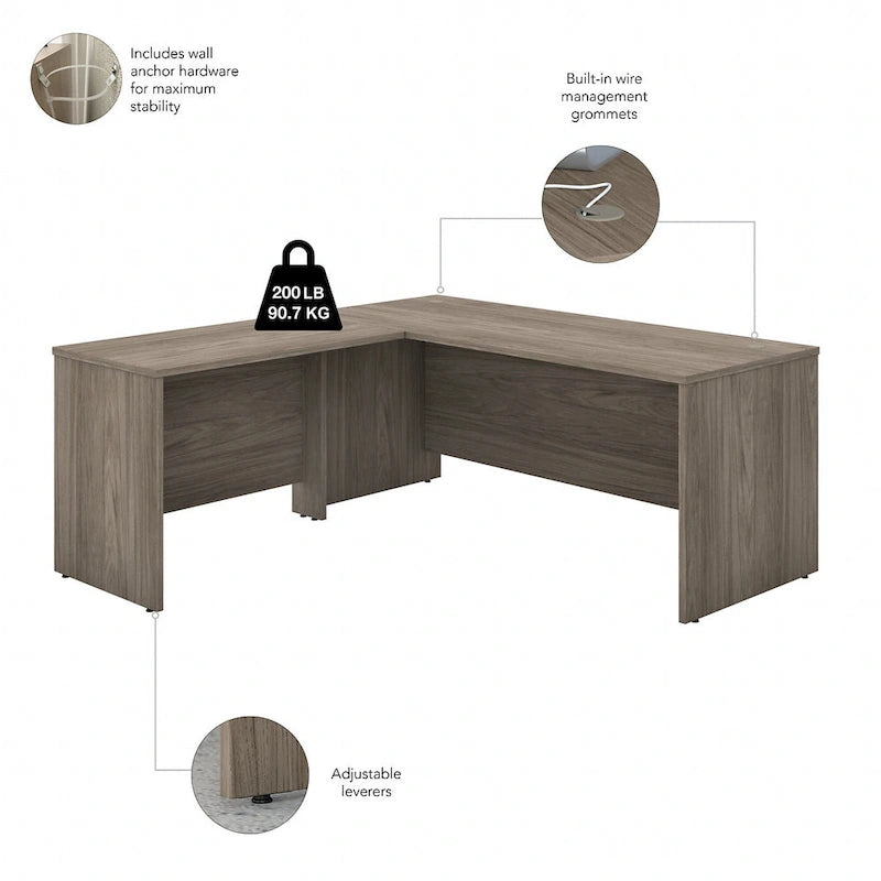 Scrivania a L Studio C 72W con allungo 42W di Bush Business Furniture