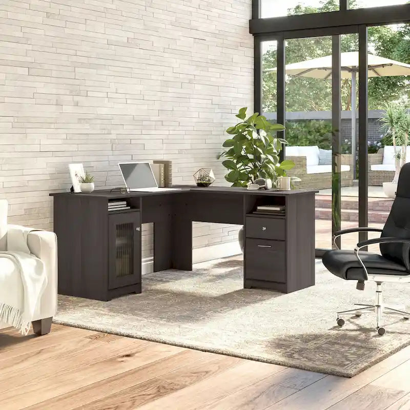 Cabot 60W L Shaped Computer Desk with Storage by Bush Furniture