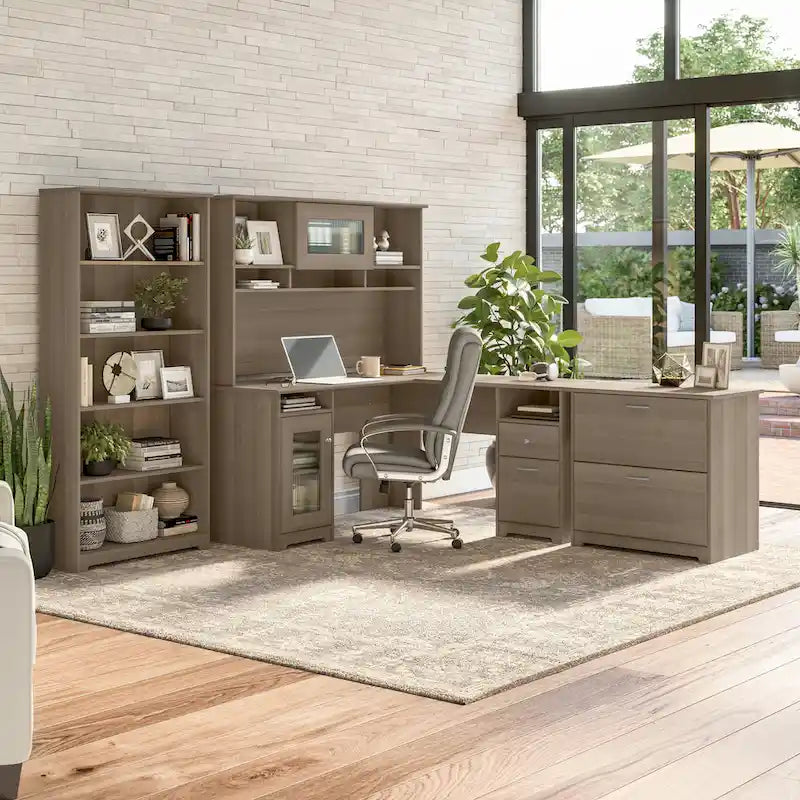 Cabot 60W L Shaped Computer Desk with Storage by Bush Furniture