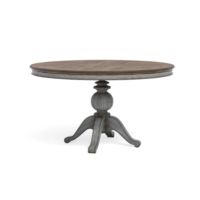 Plymouth Gray Wood Pedestal Dining Table - 72 x 30 x 54