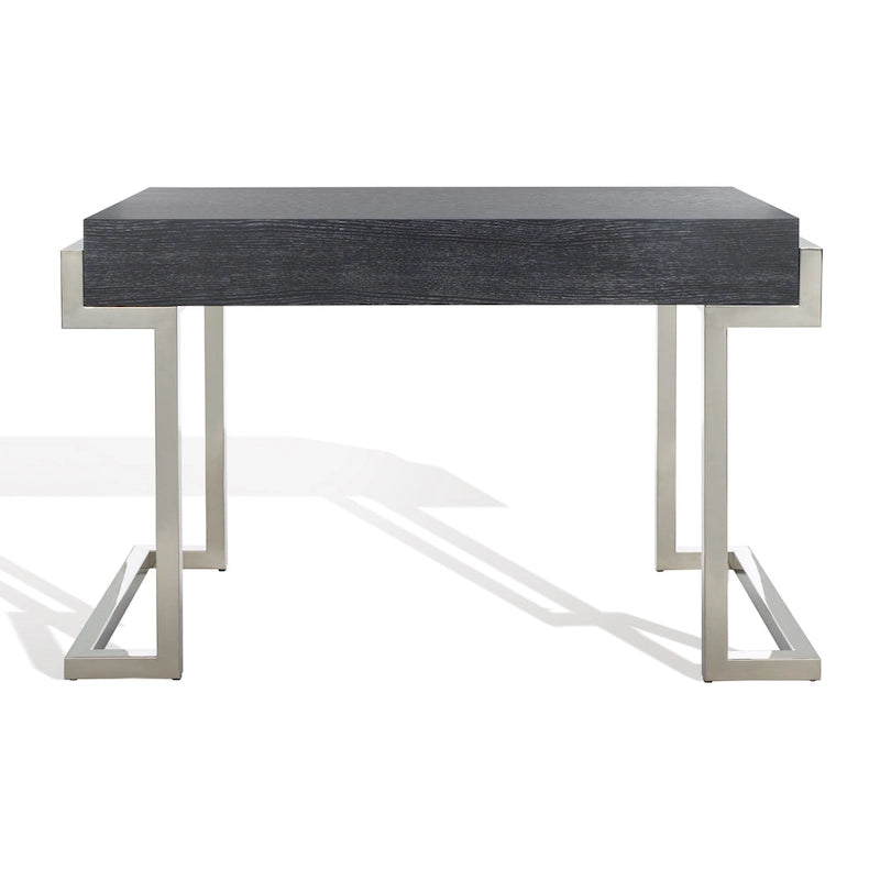 SAFAVIEH Couture Quyen Gold Leaf Black Lacquer 2-Drawer Storage Desk
