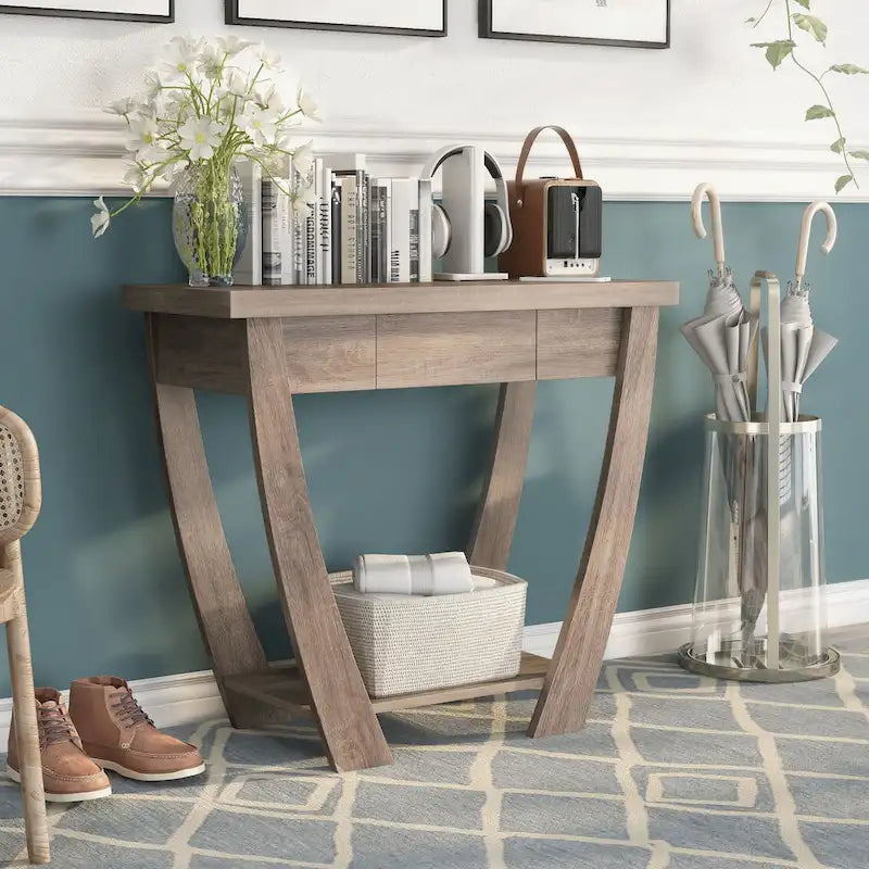Cataraqui Borramora Modern 36-inch 1-Shelf Console Table by Copper Grove