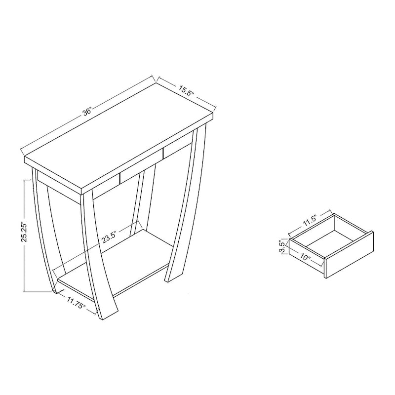 Tavolo consolle da 91 cm a 1 ripiano Cataraqui Borramora Modern di Copper Grove