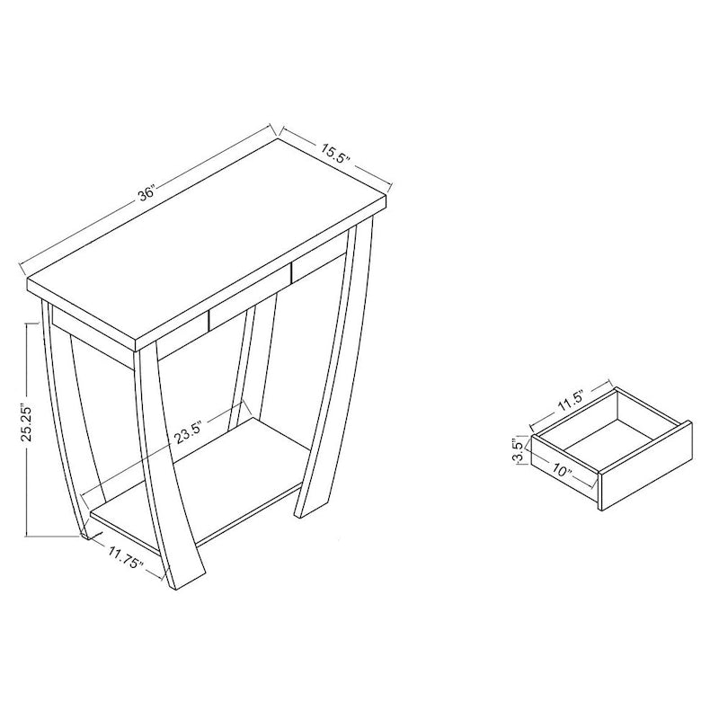 Tavolo consolle da 91 cm a 1 ripiano Cataraqui Borramora Modern di Copper Grove