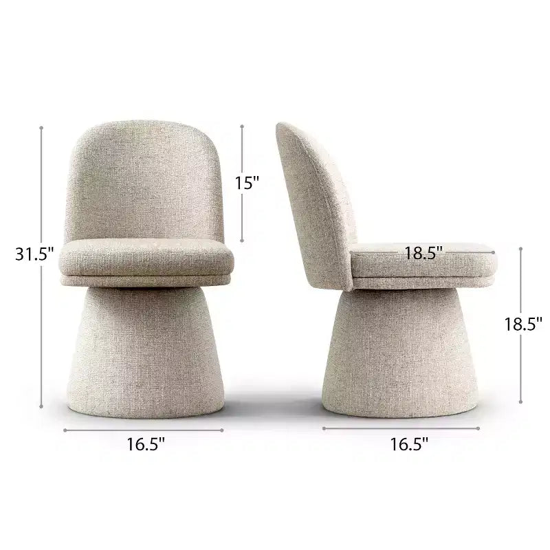 Set di 6 sedie da pranzo moderne senza braccioli girevoli a 360° con base a piedistallo, eleganti sedie d'accento per cucina, sala da pranzo o ufficio-Panipeachy