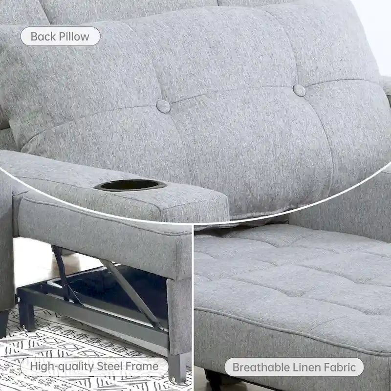 Futon Chair Bed Convertible Chair 3-in-1 Pull Out Sleeper Chair Beds for Living Room