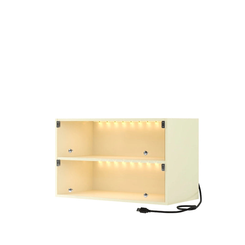 Scarpiera con ante in vetro e luce LED RGB per sneaker
