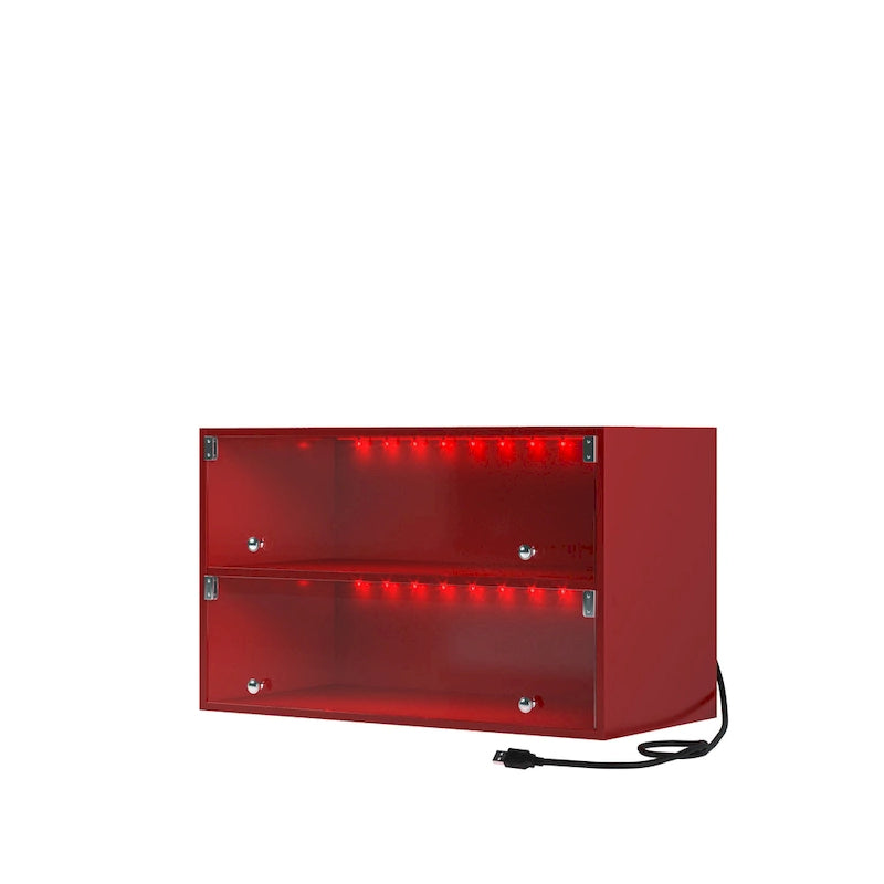 Scarpiera con ante in vetro e luce LED RGB per sneaker