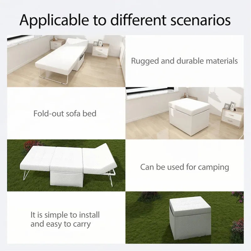 Pouff Letto Pieghevole Convertibile 4 in 1