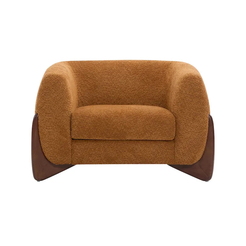 Tina Modern Upholstered Boucle Arm Club Chair by Christopher Knight Home