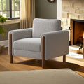 Poltrona Maloa imbottita oversize in teddy con gambe in noce di Christopher Knight Home