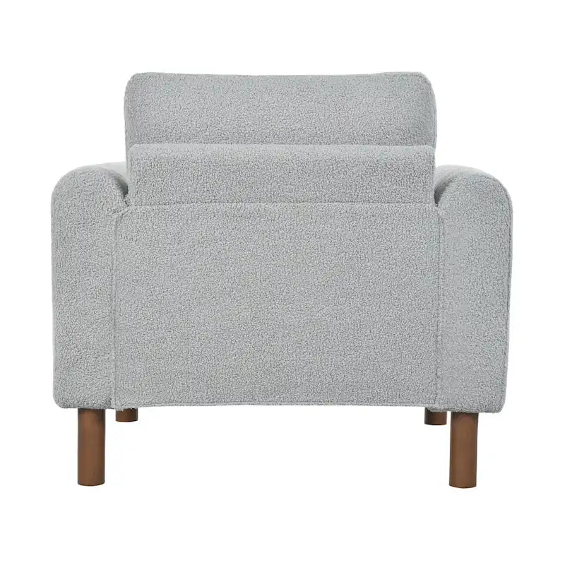 Poltrona Maloa imbottita oversize in teddy con gambe in noce di Christopher Knight Home