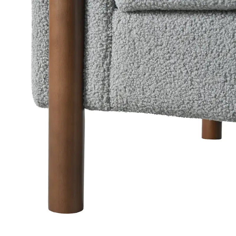 Poltrona Maloa imbottita oversize in teddy con gambe in noce di Christopher Knight Home