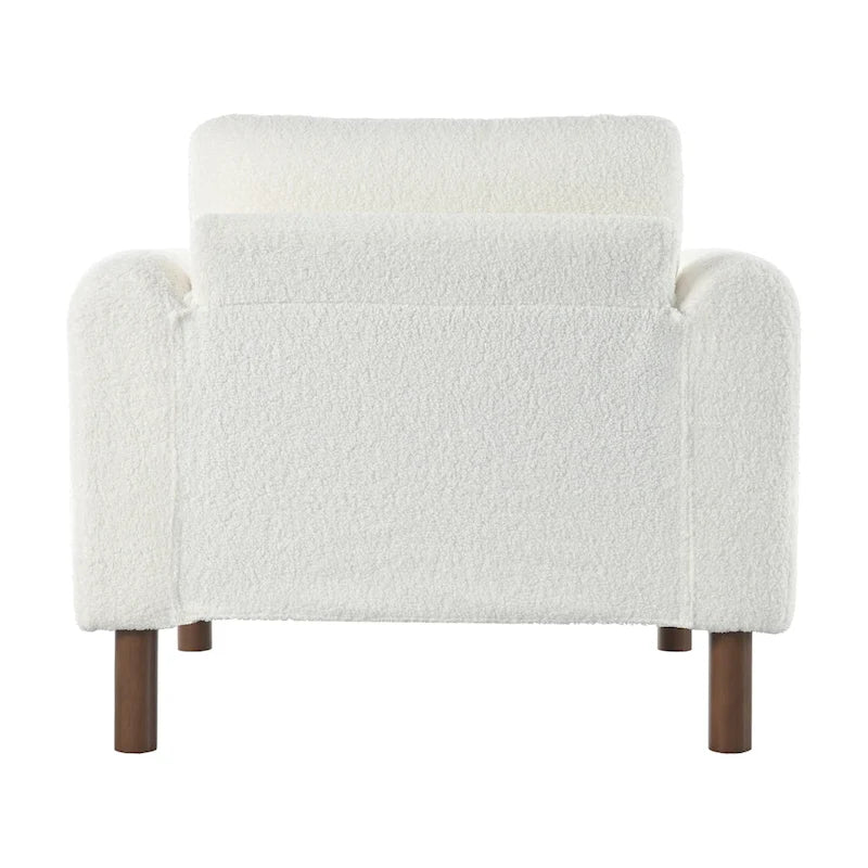 Poltrona Maloa imbottita oversize in teddy con gambe in noce di Christopher Knight Home