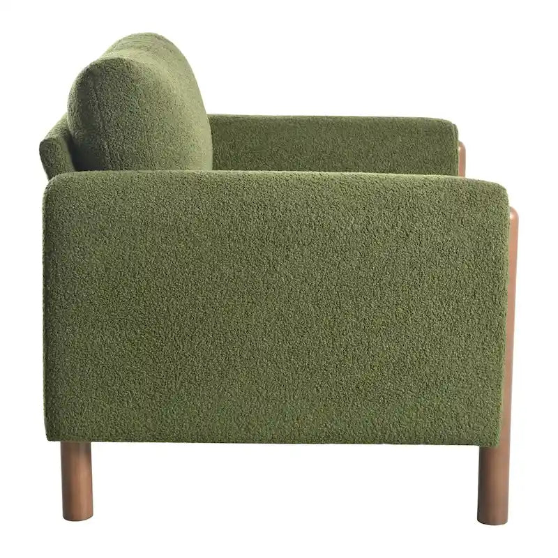 Poltrona Maloa imbottita oversize in teddy con gambe in noce di Christopher Knight Home
