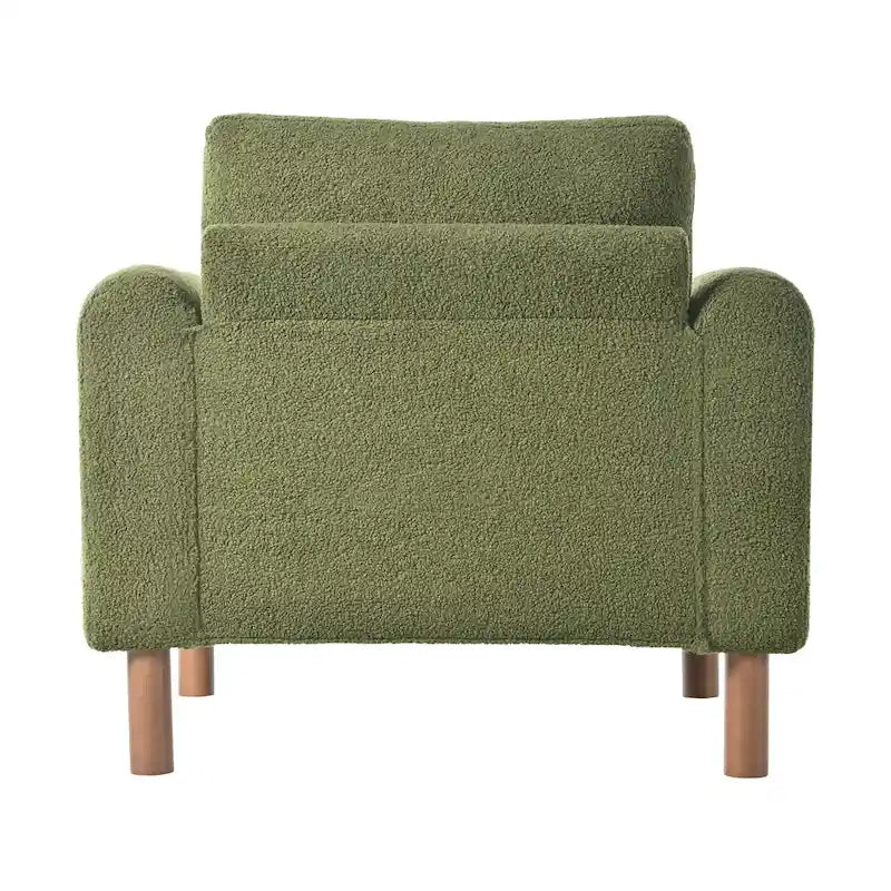 Poltrona Maloa imbottita oversize in teddy con gambe in noce di Christopher Knight Home