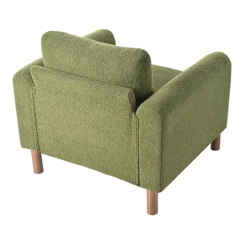 Poltrona Maloa imbottita oversize in teddy con gambe in noce di Christopher Knight Home