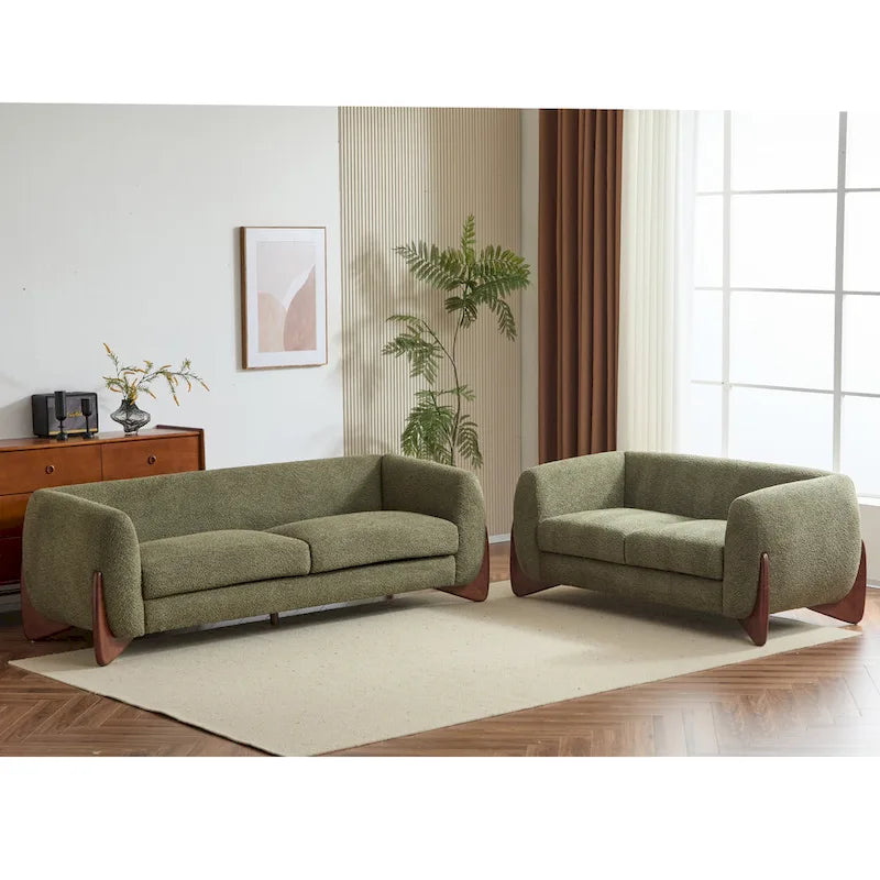 Arion Upholstered Boucle 2-Piece Living Room Sofa Set by Christopher Knight Home