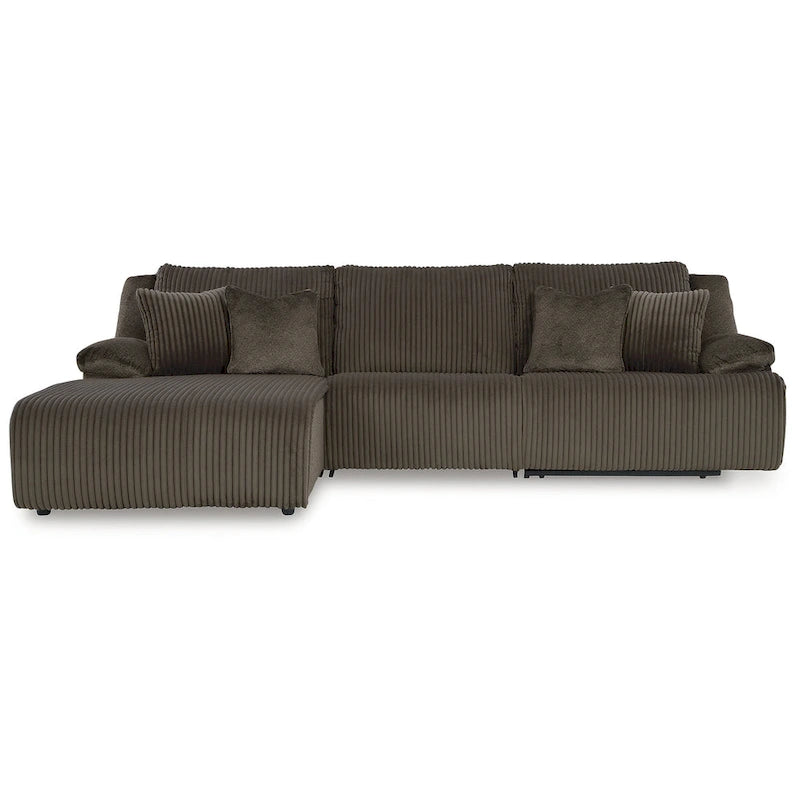 Signature Design by Ashley Top Tier 3-Piece Reclining Sectional with Chaise - 128W x 74D x 41H