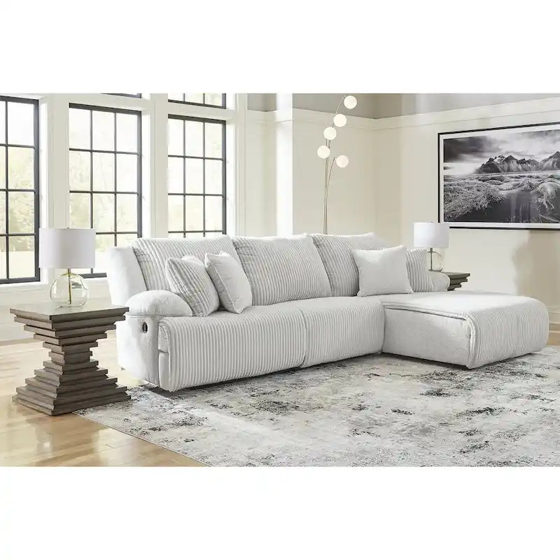 Signature Design by Ashley Top Tier 3-Piece Reclining Sectional with Chaise - 128W x 74D x 41H