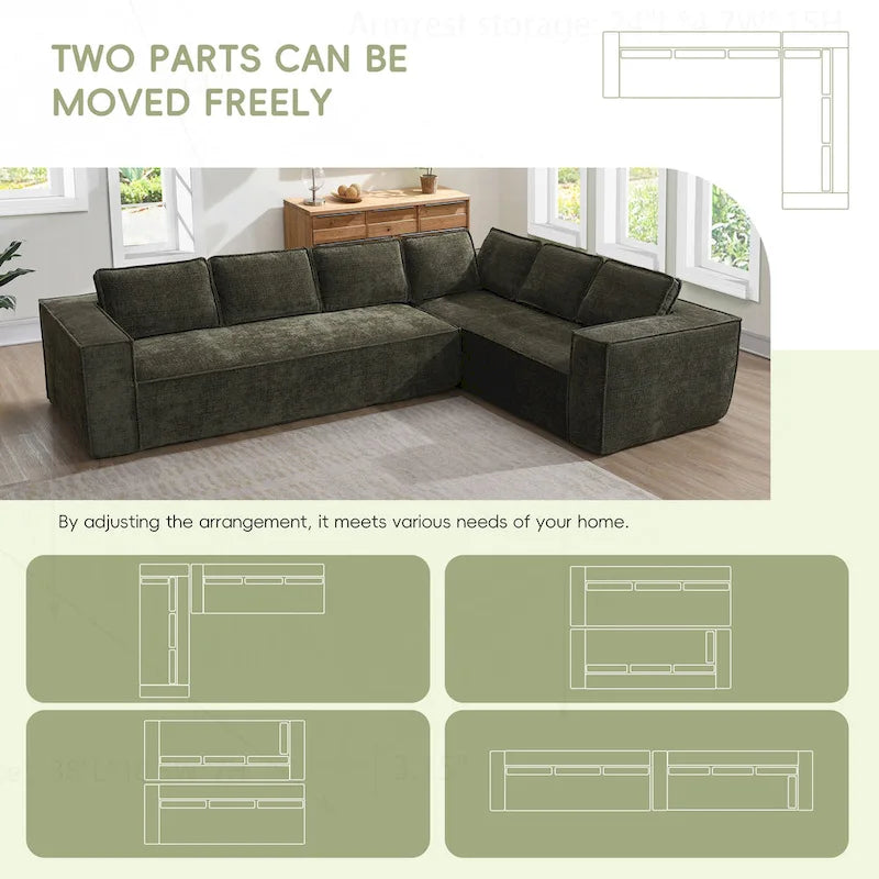 Divano Modulare Minimalista con Materiali Avanzati per Comfort e Stile