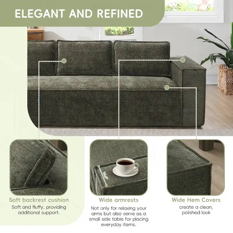 Divano Modulare Minimalista con Materiali Avanzati per Comfort e Stile