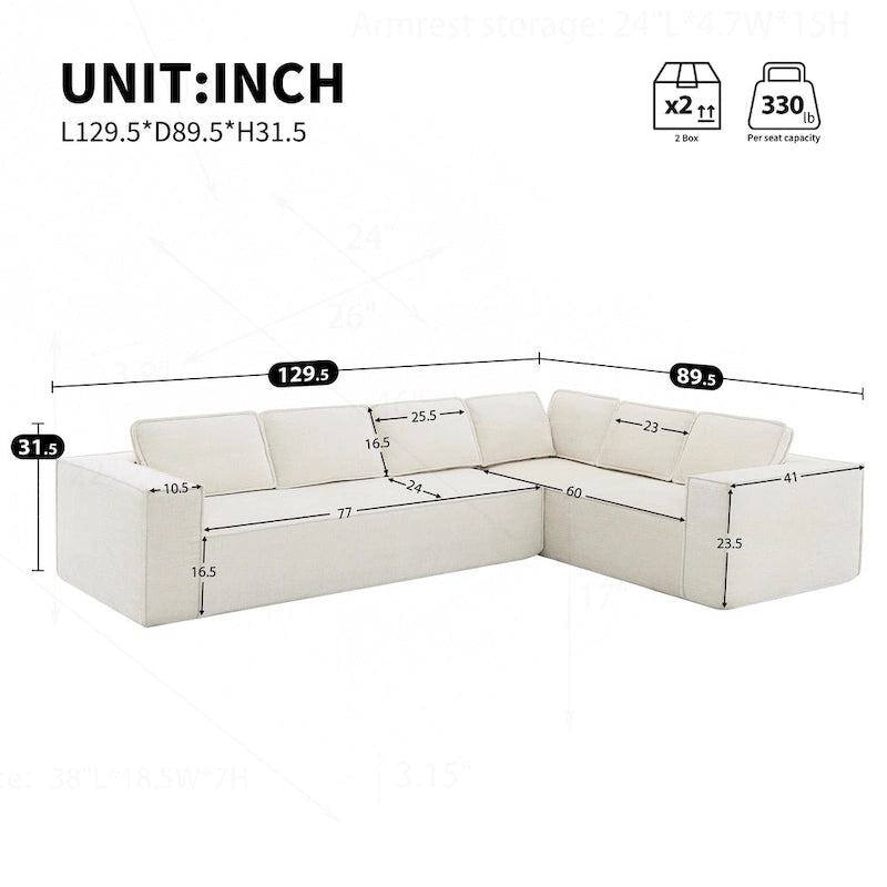 Divano Modulare Minimalista con Materiali Avanzati per Comfort e Stile