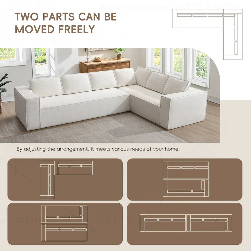 Divano Modulare Minimalista con Materiali Avanzati per Comfort e Stile