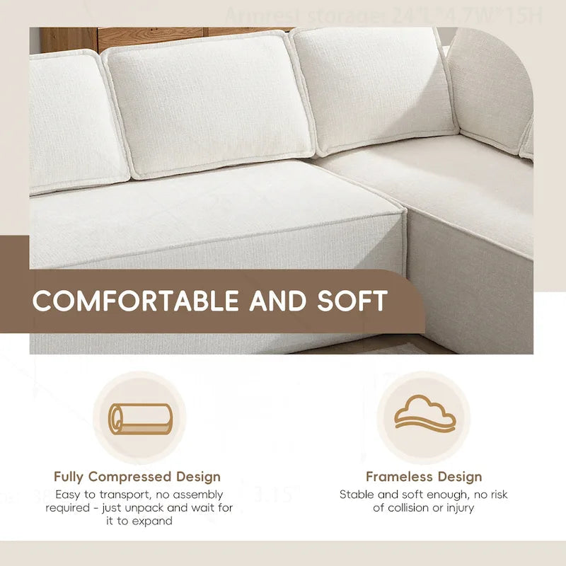 Divano Modulare Minimalista con Materiali Avanzati per Comfort e Stile