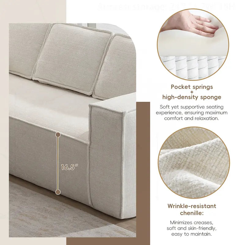 Divano Modulare Minimalista con Materiali Avanzati per Comfort e Stile