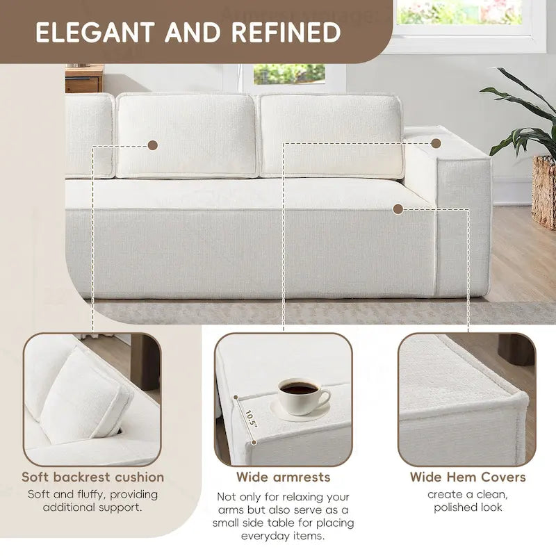 Divano Modulare Minimalista con Materiali Avanzati per Comfort e Stile