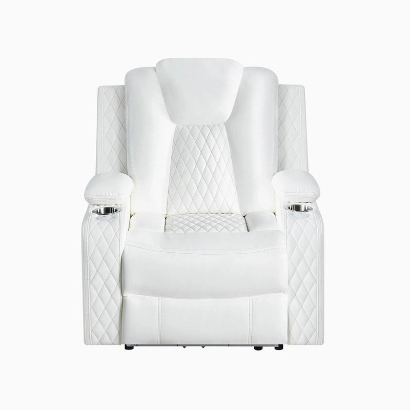 Set divano reclinabile Deluxe stile cinema con reclinazione elettrica, luci LED, ricarica wireless e altoparlante Bluetooth