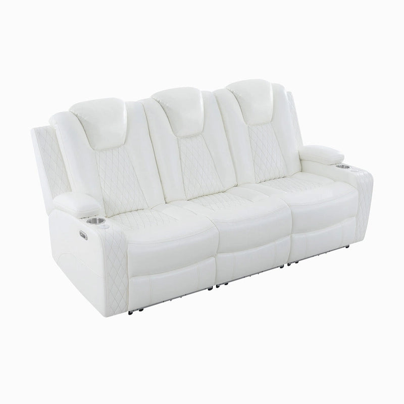 Set divano reclinabile Deluxe stile cinema con reclinazione elettrica, luci LED, ricarica wireless e altoparlante Bluetooth