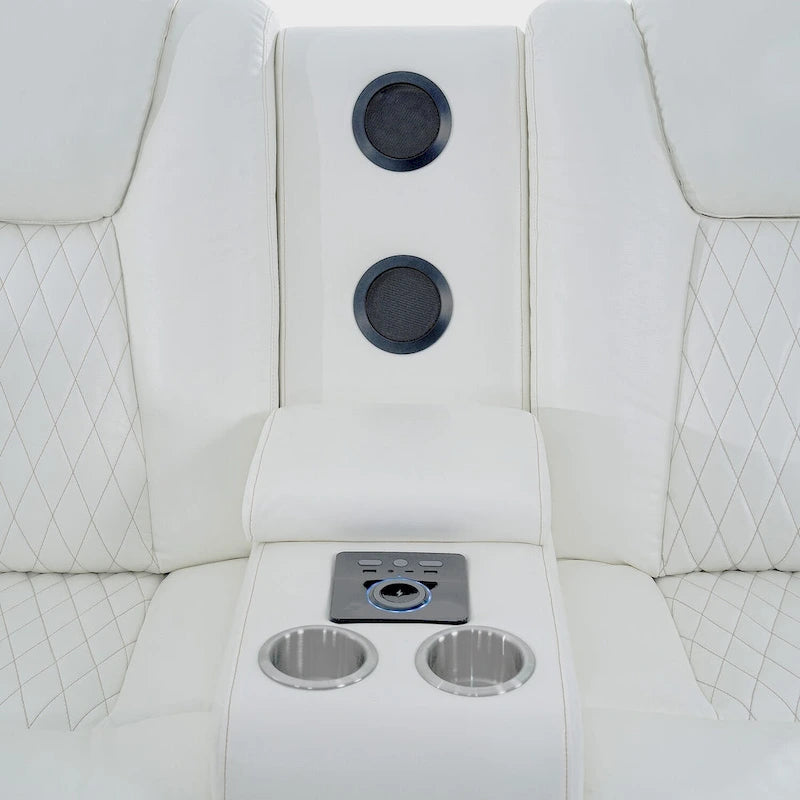 Set divano reclinabile Deluxe stile cinema con reclinazione elettrica, luci LED, ricarica wireless e altoparlante Bluetooth