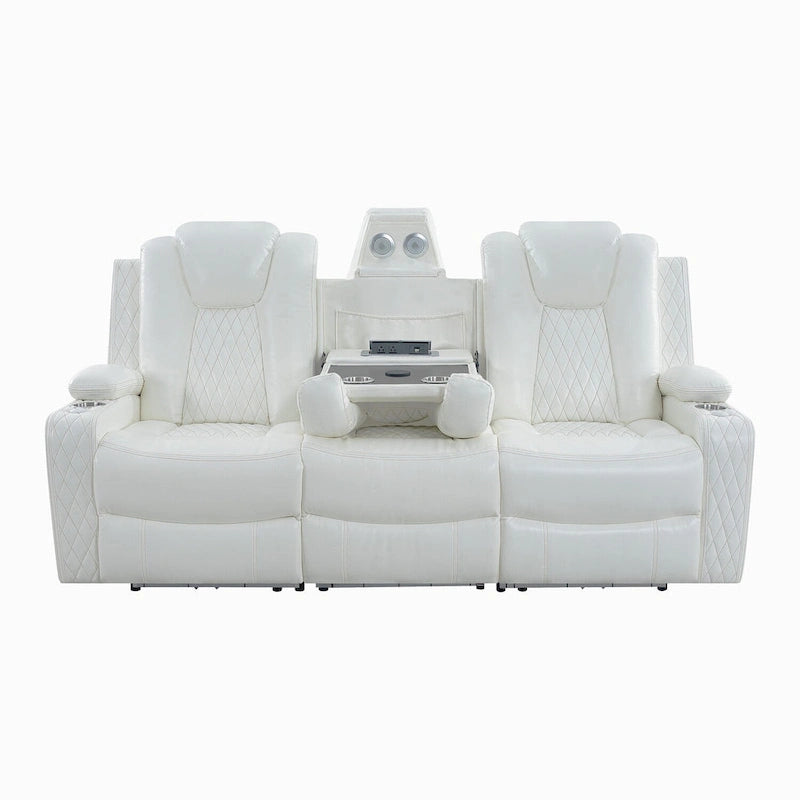 Set divano reclinabile Deluxe stile cinema con reclinazione elettrica, luci LED, ricarica wireless e altoparlante Bluetooth