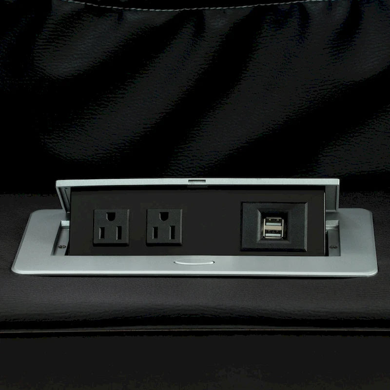 Set divano reclinabile Deluxe stile cinema con reclinazione elettrica, luci LED, ricarica wireless e altoparlante Bluetooth