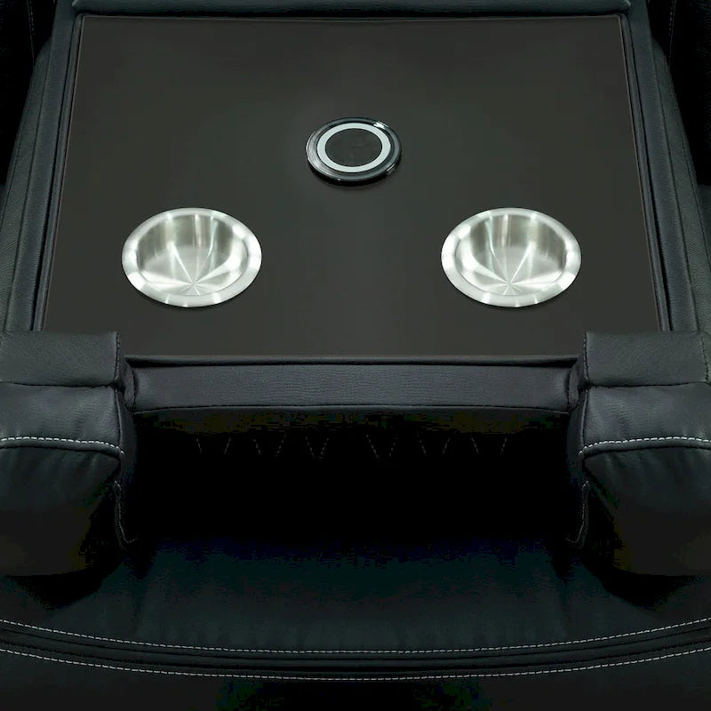 Set divano reclinabile Deluxe stile cinema con reclinazione elettrica, luci LED, ricarica wireless e altoparlante Bluetooth
