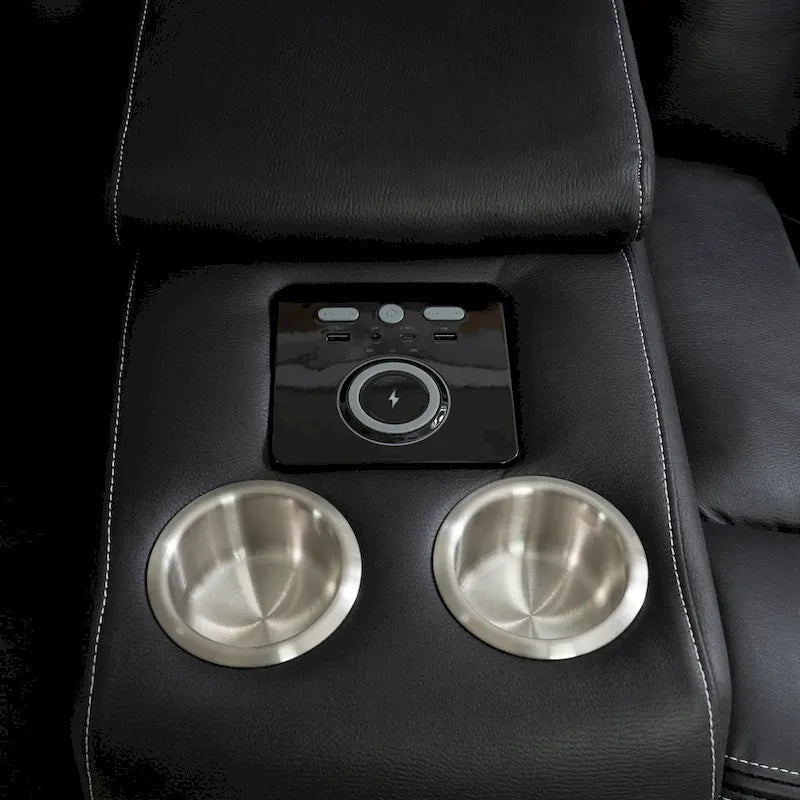 Set divano reclinabile Deluxe stile cinema con reclinazione elettrica, luci LED, ricarica wireless e altoparlante Bluetooth
