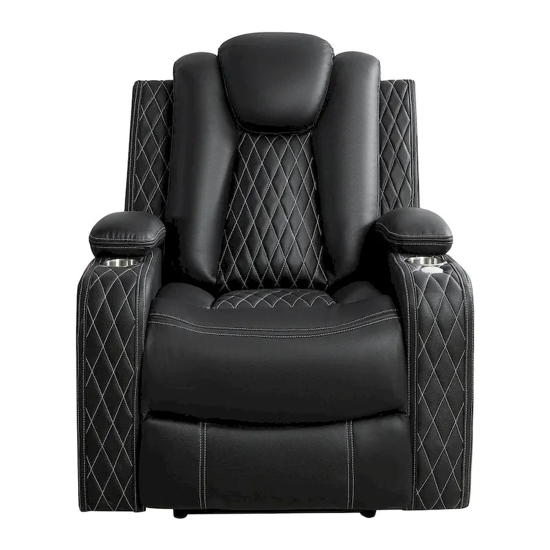 Set divano reclinabile Deluxe stile cinema con reclinazione elettrica, luci LED, ricarica wireless e altoparlante Bluetooth