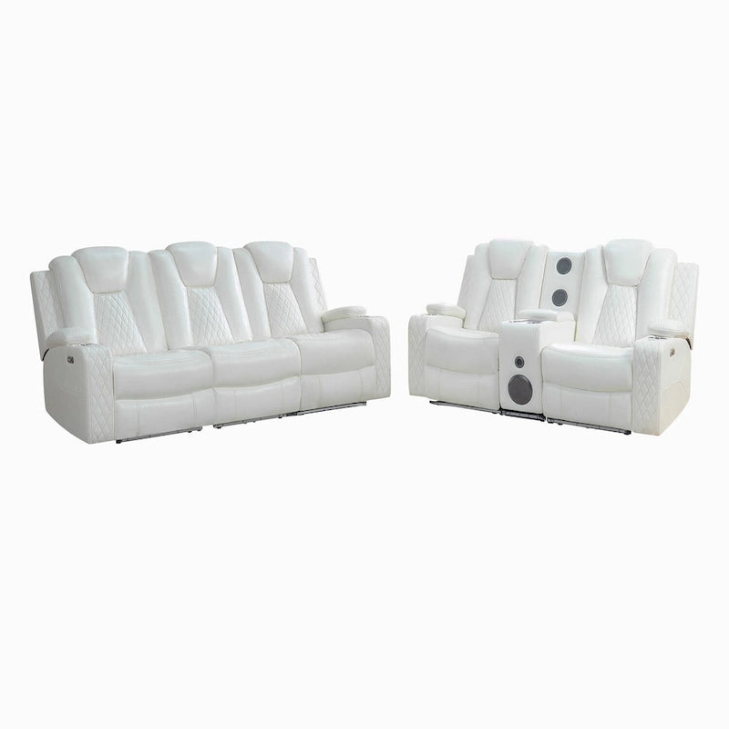 Set divano reclinabile Deluxe stile cinema con reclinazione elettrica, luci LED, ricarica wireless e altoparlante Bluetooth