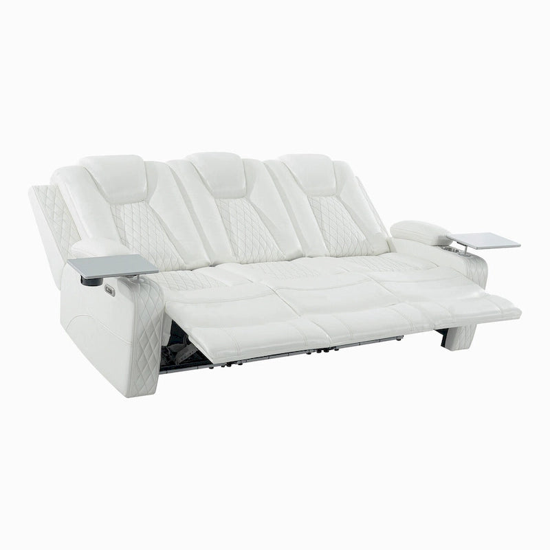 Set divano reclinabile Deluxe stile cinema con reclinazione elettrica, luci LED, ricarica wireless e altoparlante Bluetooth