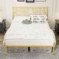 Letto matrimoniale Queen con finial decorativi e contenitore sotto il letto, nessuna rete a molle richiesta