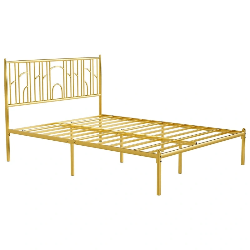 Letto matrimoniale Queen con finial decorativi e contenitore sotto il letto, nessuna rete a molle richiesta