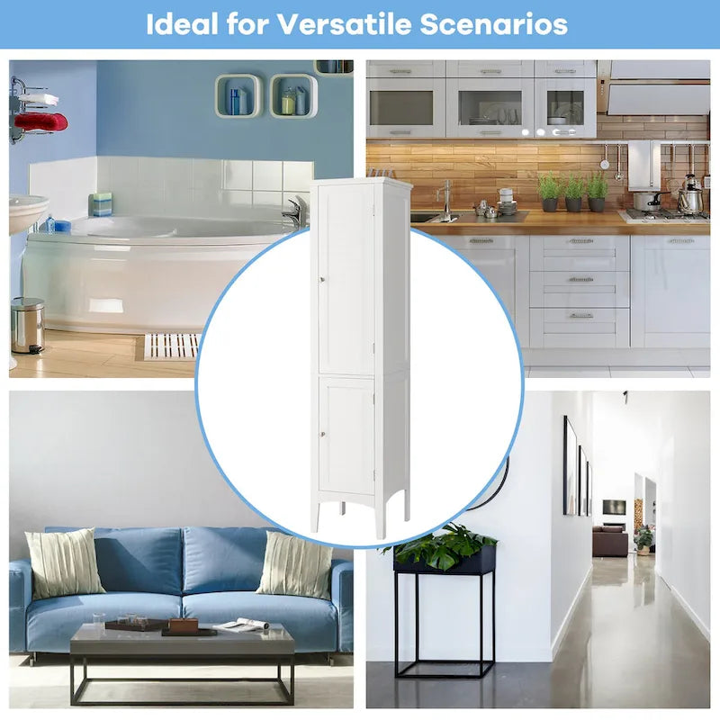 Costway Bathroom Storage Freestanding Cabinet Linen Tower Kitchen - See Details