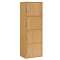 Hodedah 4 Door Enclosed Multipurpose Storage Cabinet for Home or Office, Beech - 35